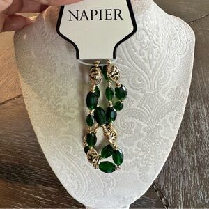 Napier Green and Gold Drop Earrings